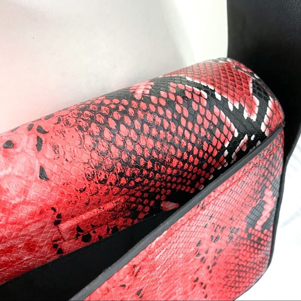 Nissa One Red Black Snake Print Crossbody Bag - Picture 4 of 9